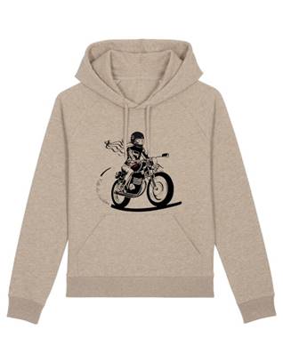 Fille Au Guidon SWEAT CAPUCHE MOTARDE SABLE