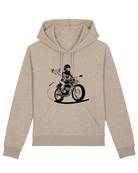 Fille Au Guidon SWEAT CAPUCHE MOTARDE SABLE