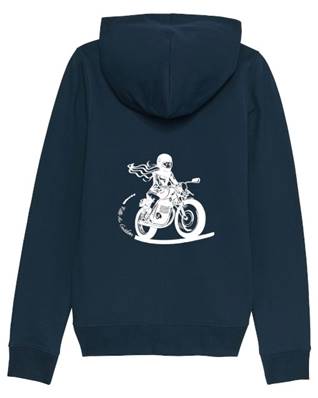 Fille Au Guidon SWEAT CAPUCHE ZIPPE BLEU MARINE